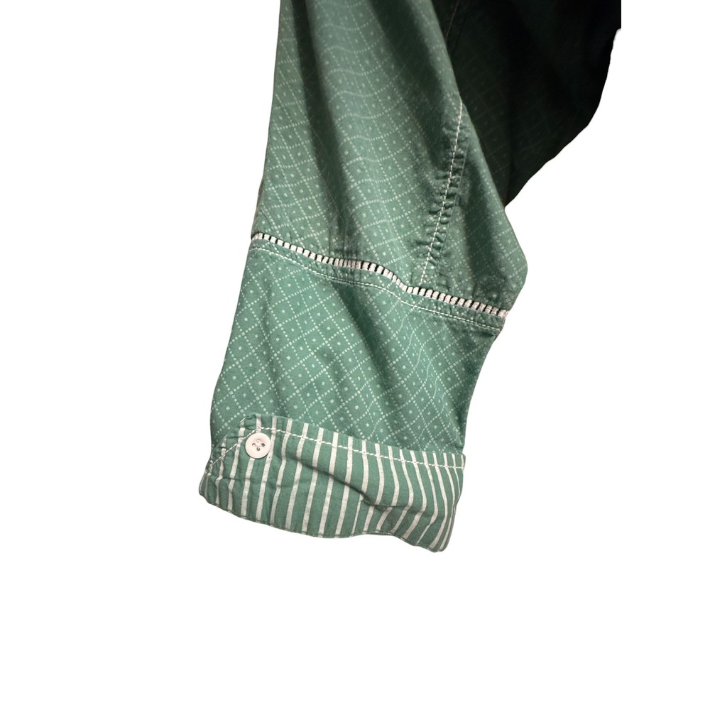 Kaas Cotton Green Tunic Top Sz Large Boho High Low Hem Casual LagenLook - Picture 5 of 7